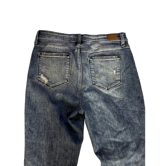 Judy Blue Boyfriend Fit Distressed Jeans Dark Wash 9/29 Destroyed Denim Women's - Picture 4 of 9